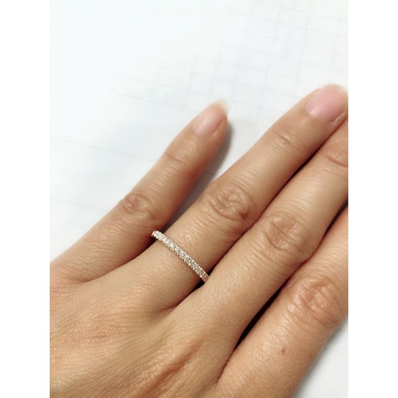 Real Diamond Stackable Wedding Band Rose Gold